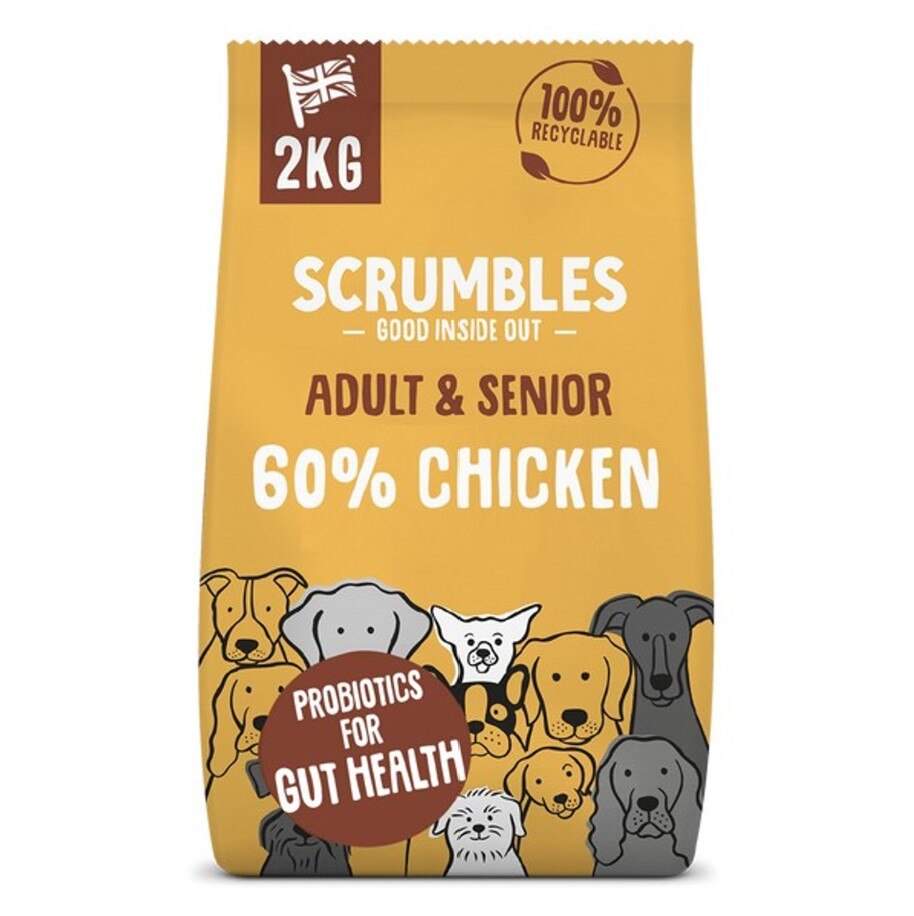 Scrumbles Adult Small & Medium Breed Chicken Dry Dog Food - 2kg